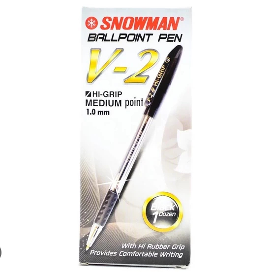

(1 PACK) PULPEN SNOWMAN V-2 ISI 12 PCS BOLPOIN TINTA HITAM BIRU MERAH 1.0MM