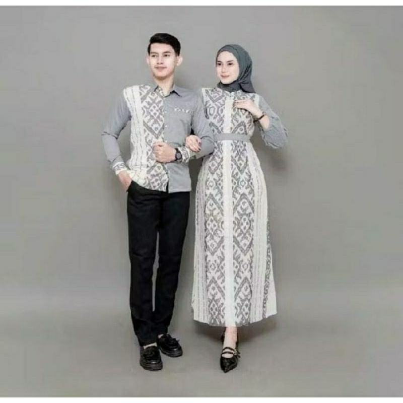 PROMO COUPLE KONDANGAN BELVIA PUTIH, COUPLE KELUARGA , baju couple tenun, GAMIS VIRAL, tenun jepara,