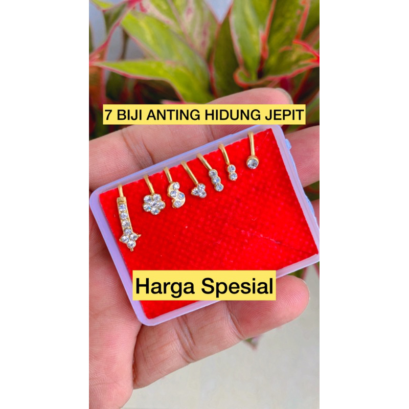 7 Biji Anting Hidung india - Anting Hidung Jepit / Pin Hidung Jepit