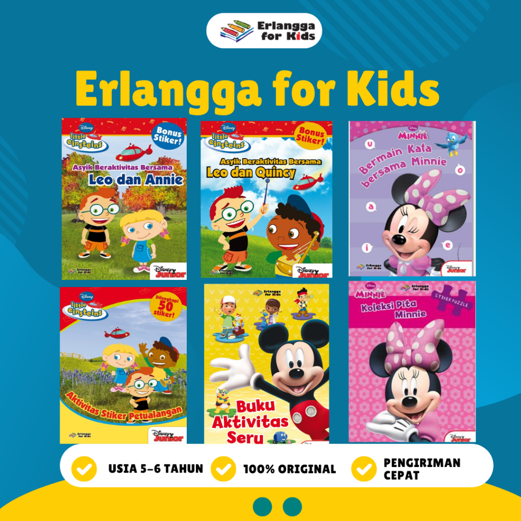 [Erlangga] Buku Aktivitas Anak: Disney Junior