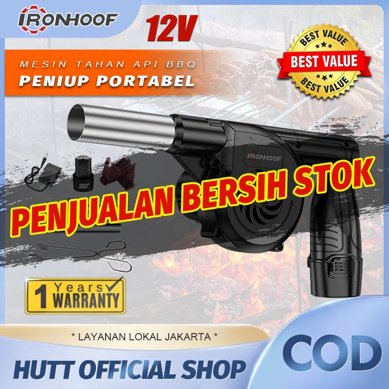 Kipas BBQ portabel untuk luar ruangan Set blower mini BBQ blower portabel 12V DC cocok untuk camping
