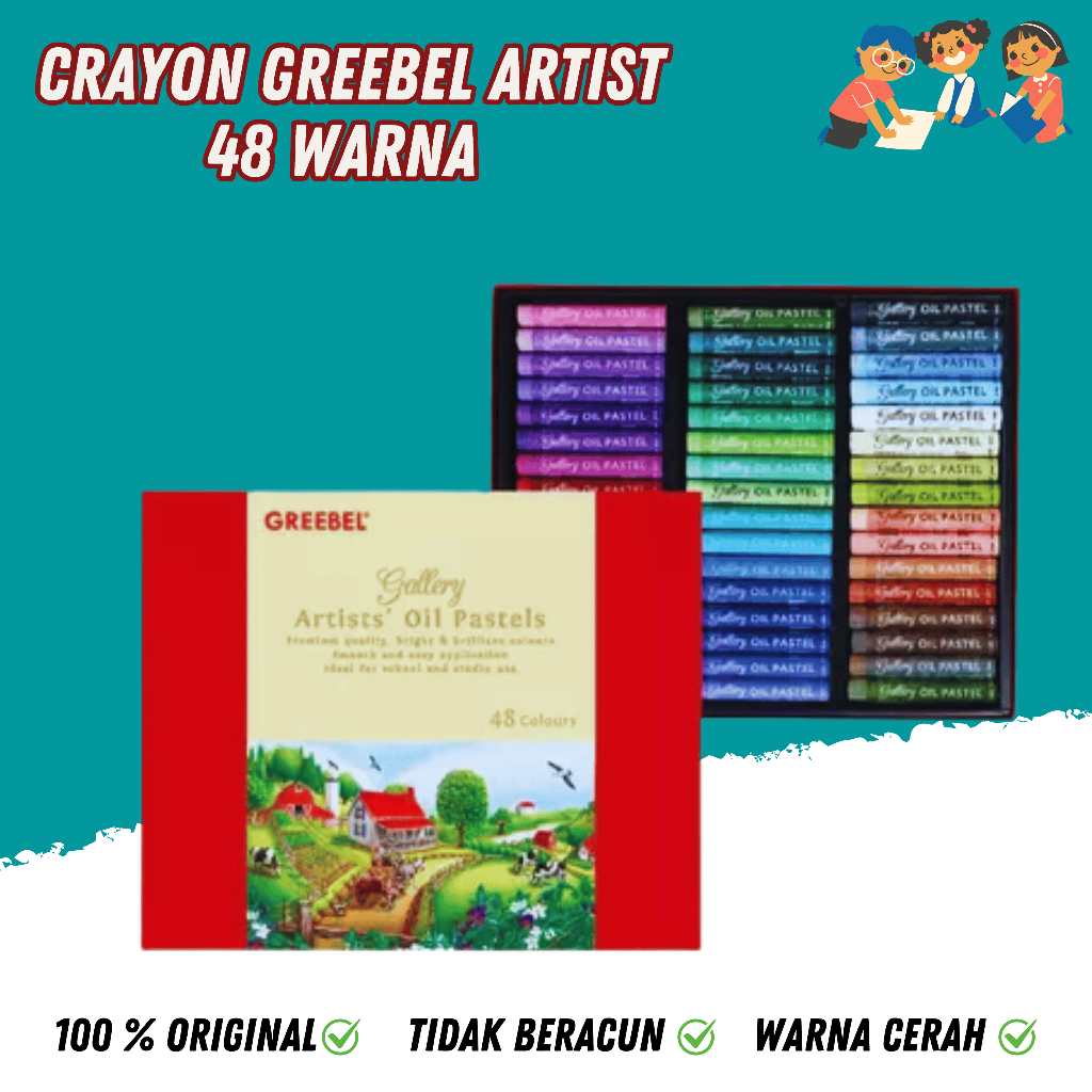 

Crayon Greebel Krayon Artist 48 Warna / Crayon Artist Oil Pastel / Crayon Greebel / Crayon set Mewarnai