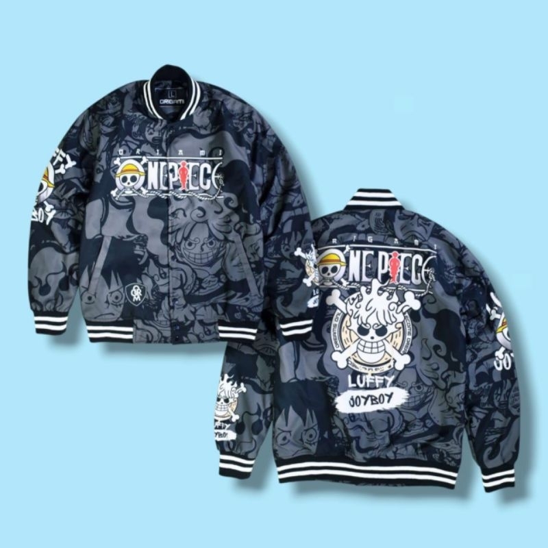 Jaket Varsity Anime Fullprint Onepiece by ORIGAMI Unisex Parasut Bomber Jepang Keren
