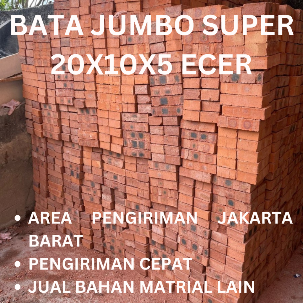 Bata Jumbo Eceran / Bata Merah Besar Kualitas Super