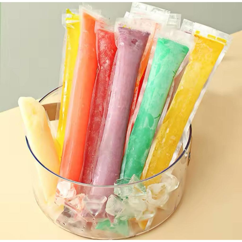 Kantong Cetakan Es Krim Plastik Jelly Korea Plastik Es Mambo Plastik Klip Es lilin Popsicle Transpar