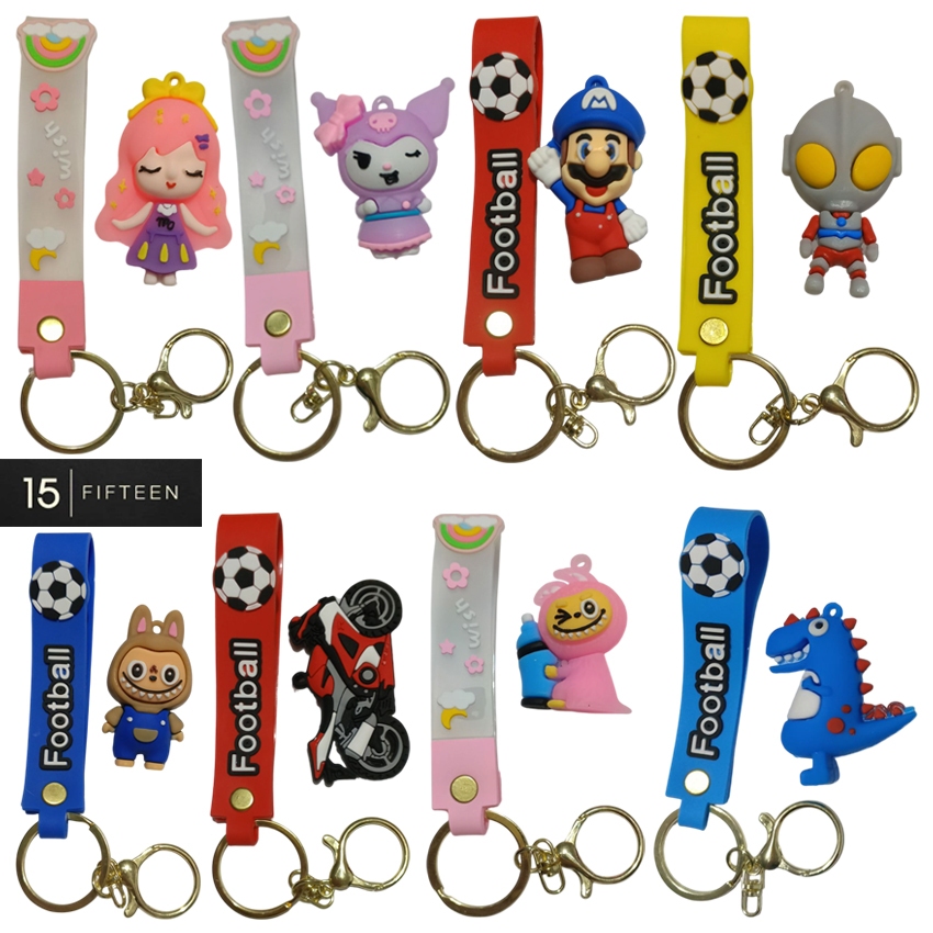 Gantungan Kunci Labubu Dino Ultraman Princess Super Mario Keychan Aksesoris Gantungan Tas Kekinian