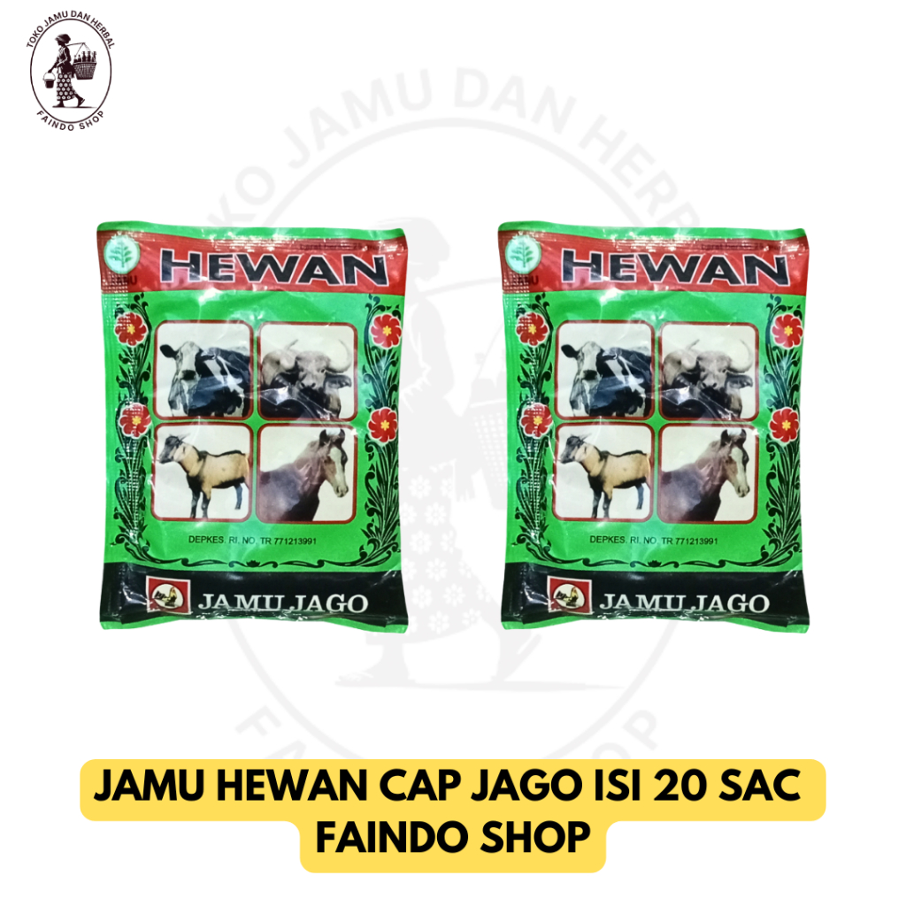 Jamu Hewan Cap Jago Isi 20 Pcs Untuk Jamu Ternak Sapi Kerbau Kambing Kuda Ayam