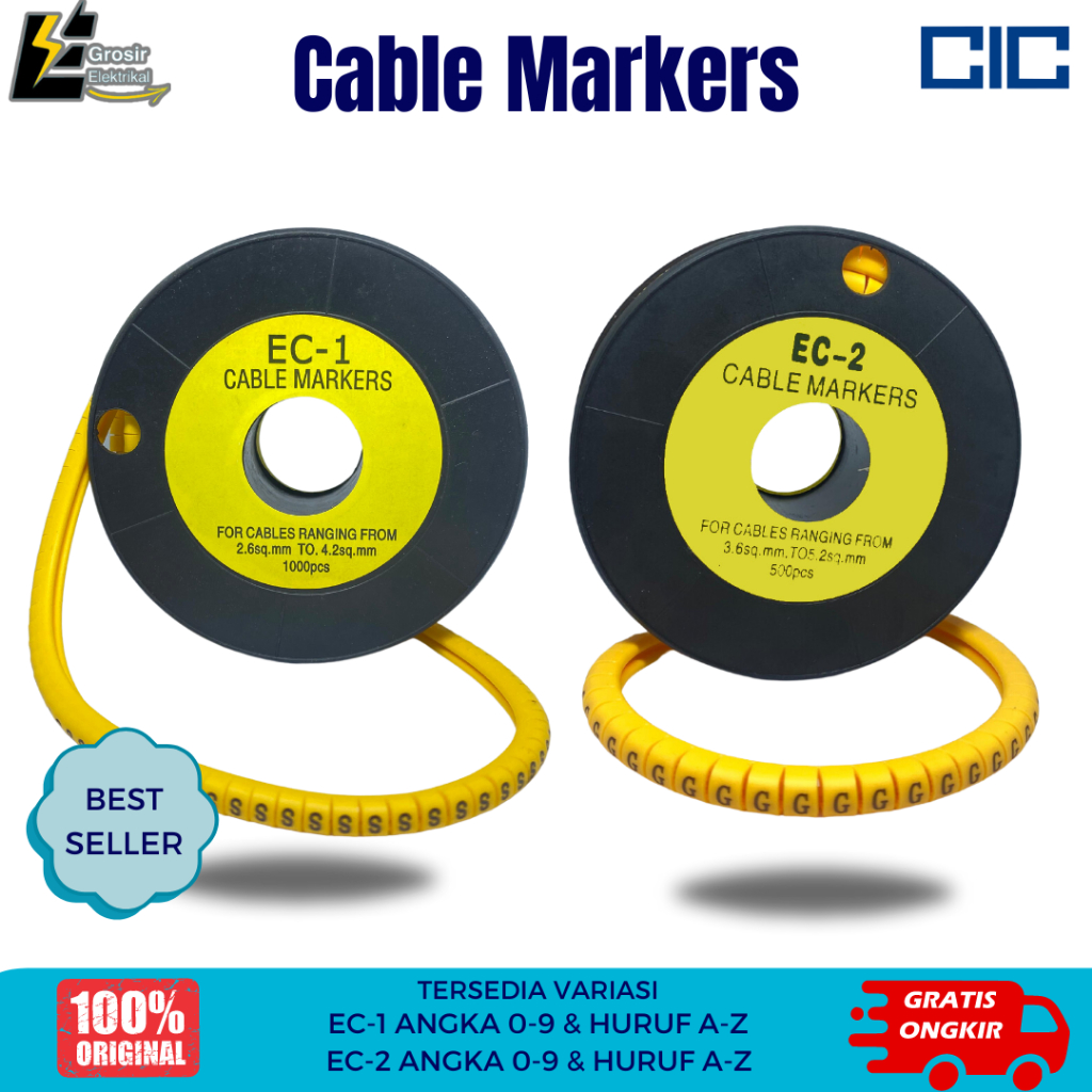 KABEL MARKER / CABLE MARKER LABEL HURUF DAN ANGKA CIC