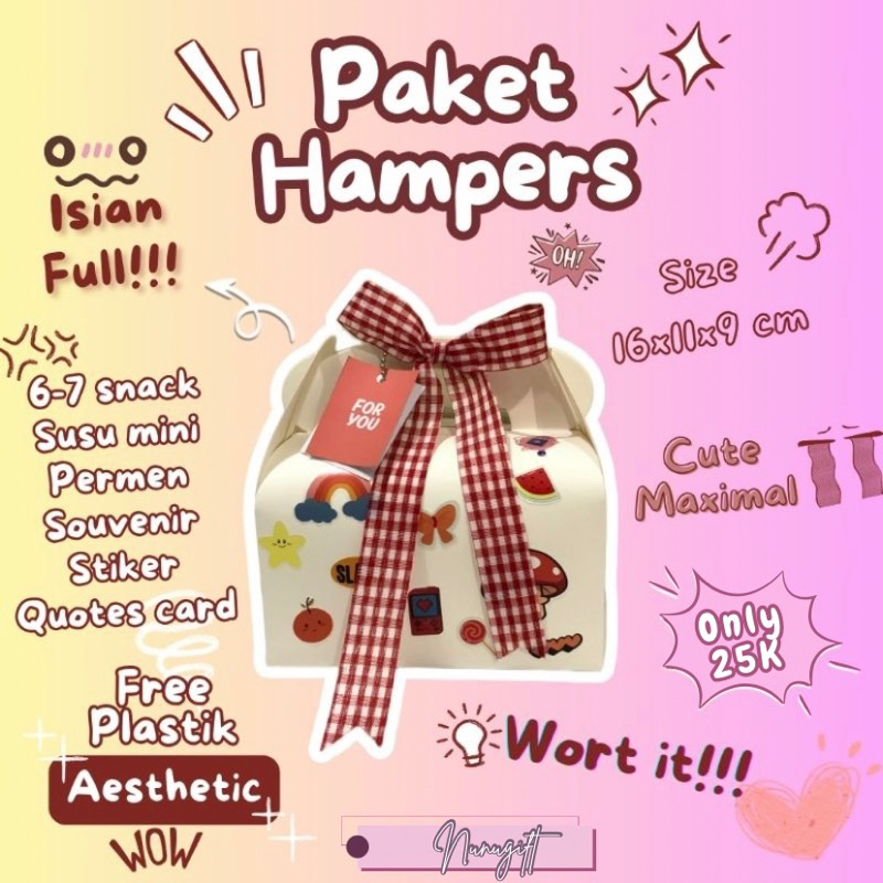 

[Ready] Hampers Snack, Hampers gable box, Hampers box, Hampers murah aesthetic