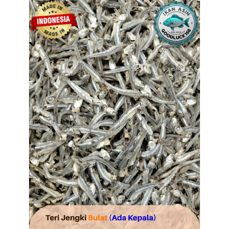 

Ikan Asin Teri Jengki Bulat ( ada kepala ) Super