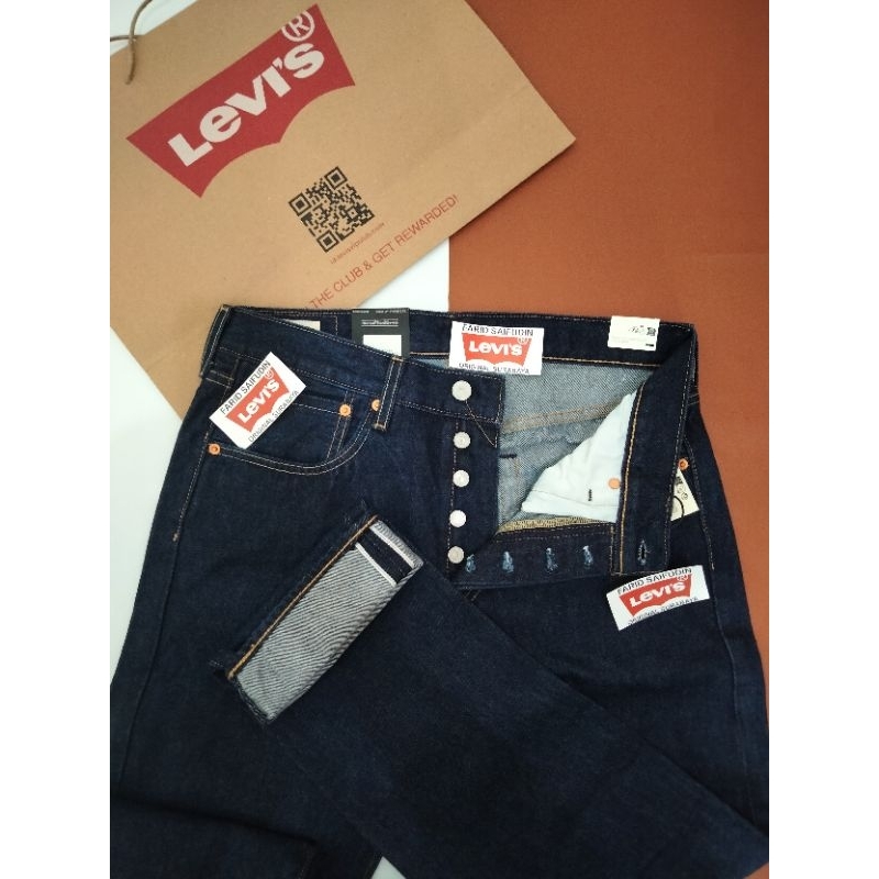 Levis 501 Slim Taper Fit Selvedge Jeans - RINSE