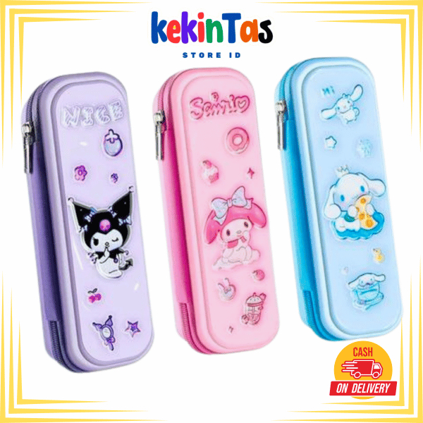 

KEKINTAS - Tempat pensil Sanrrio 5608 tempat pencil anak sekolah TK SD SMP laki-laki perempuan pencilcase hardcase RANDOM