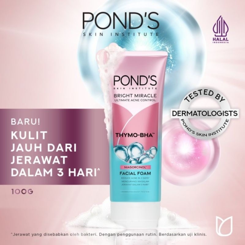 Ponds Acne Facial Foam 100g - Sabun Cuci Muka Ponds Acne Solution