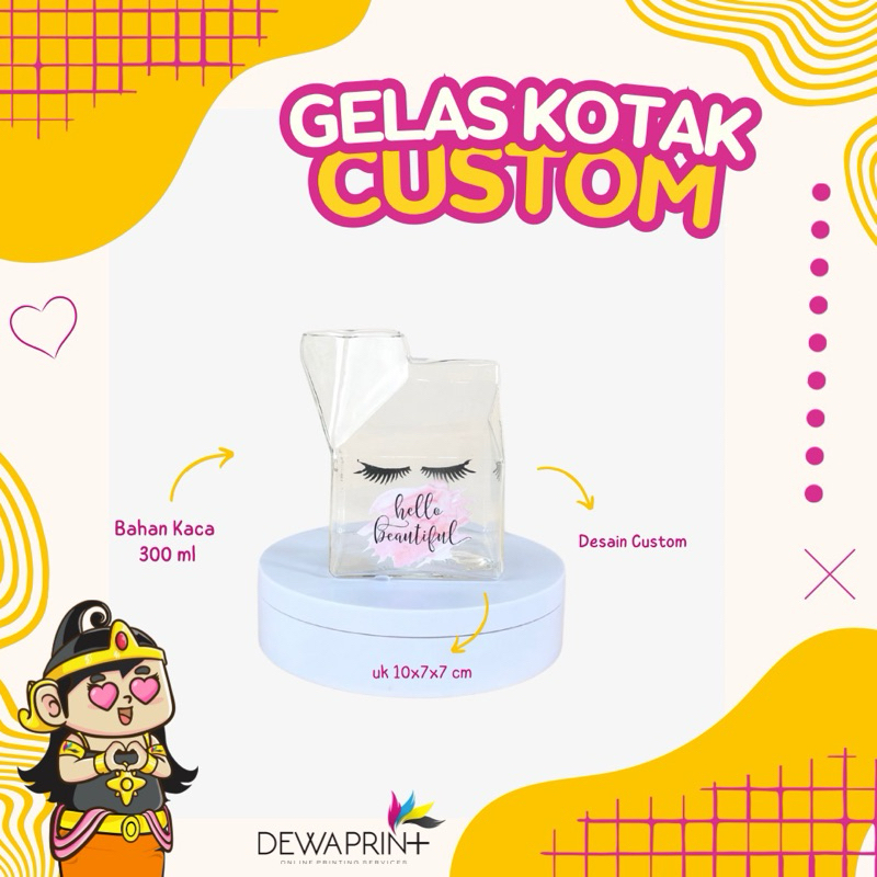 Dewa Souvenir Gelas Kaca kotak 300ml