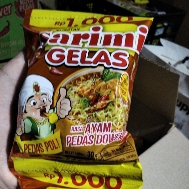 

(TOKO PAK GEMBUL) SARIMI GELAS AYAM DOWER PEDAS 1000 ISI 10