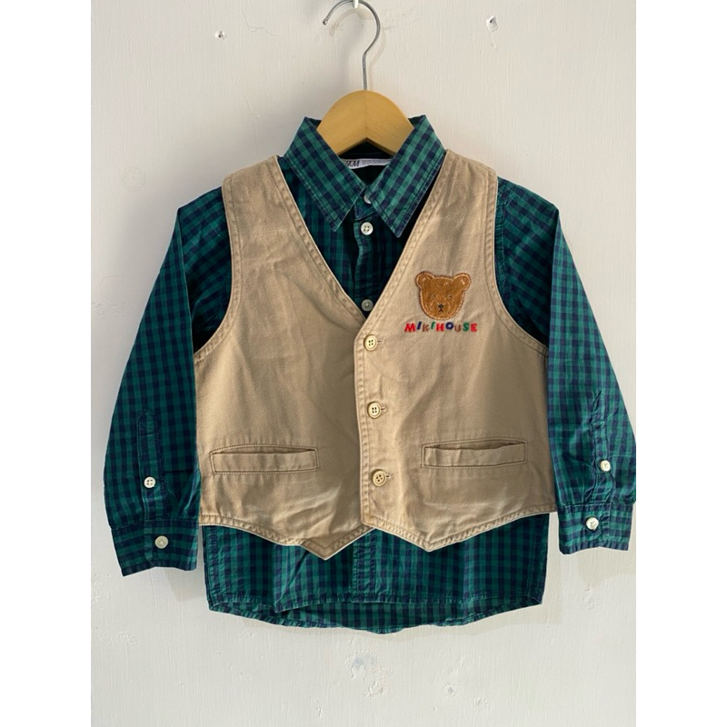 thrifting/ ONE SET KEMEJA VEST H&M MIKI HOUSE
