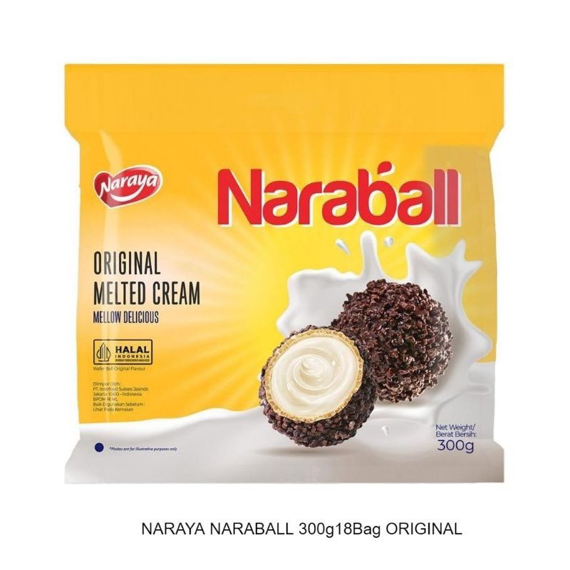 

Naraya Naraball Wafer Salut Kukis 300gr / Original / Cokelat / Stroberi