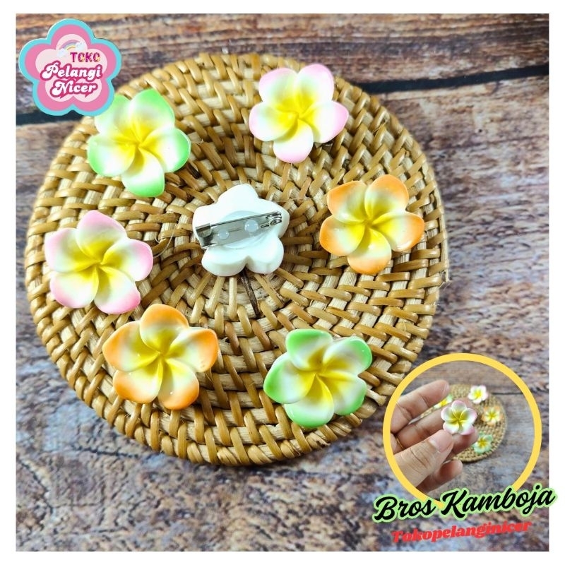 Bros Bunga Kamboja- Bros Hijab Cantik Bunga Jepun Bali-Bros Kamboja Mini -Peniti Korea Style Kamboja