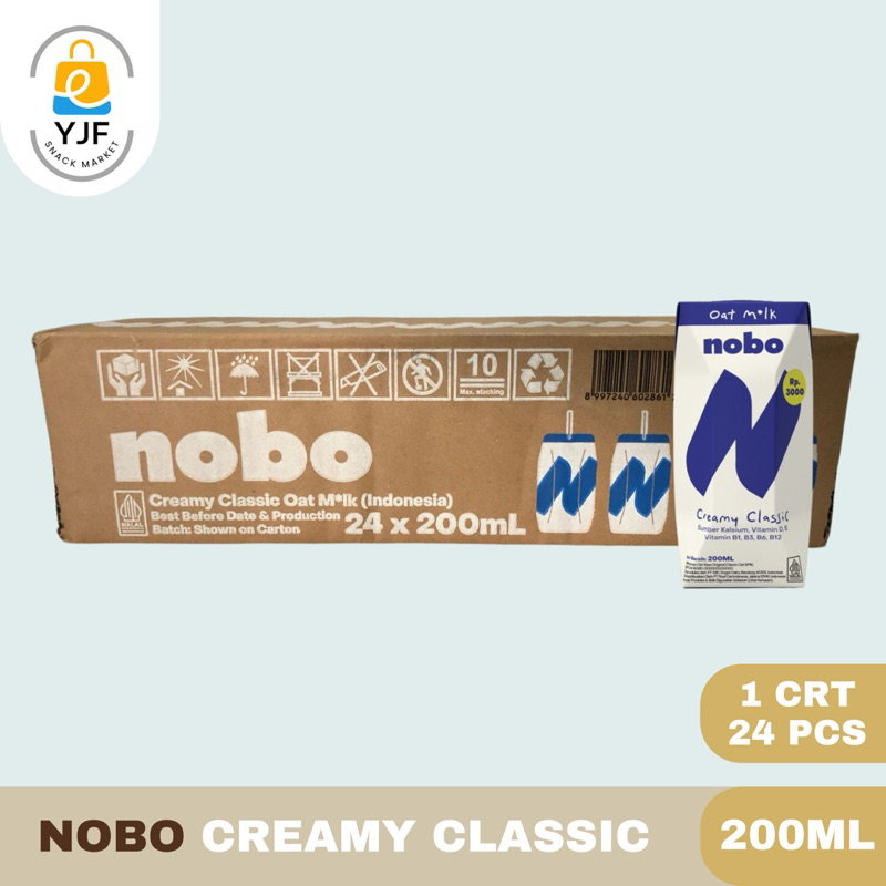 

Nobo Oat Milk DUS Susu Oat Seream Gandum / Nobo Creamy Classic Milk / Plant Base Milk - 200ml