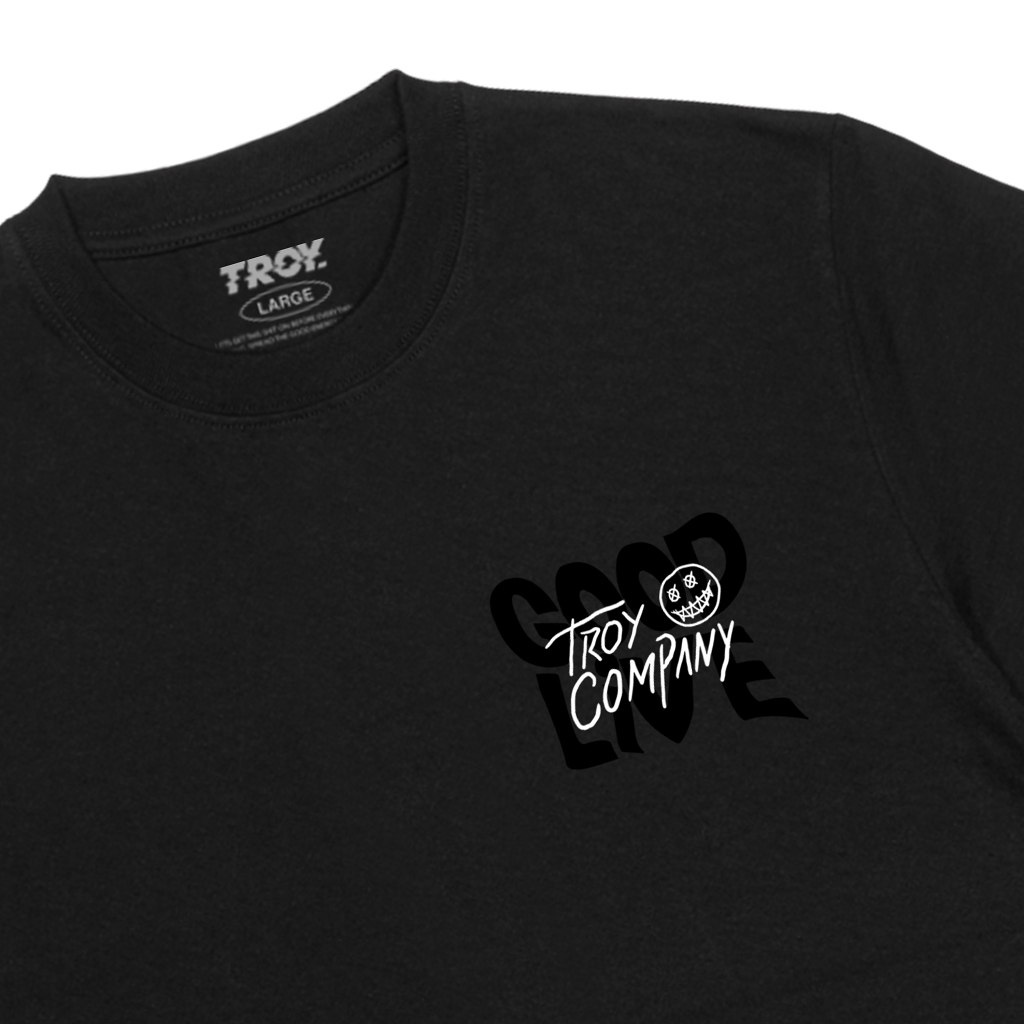 Troy Company Tshirt Black Good Live - Kaos Pria Lengan Pendek Hitam MT 2718