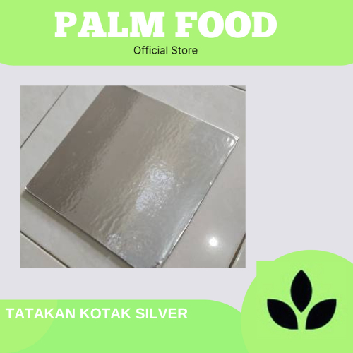 TATAKAN KUE TART KOTAK 25 CM TRIPLEK LAPIS SILVER KUE ULANG TAHUN BOLu