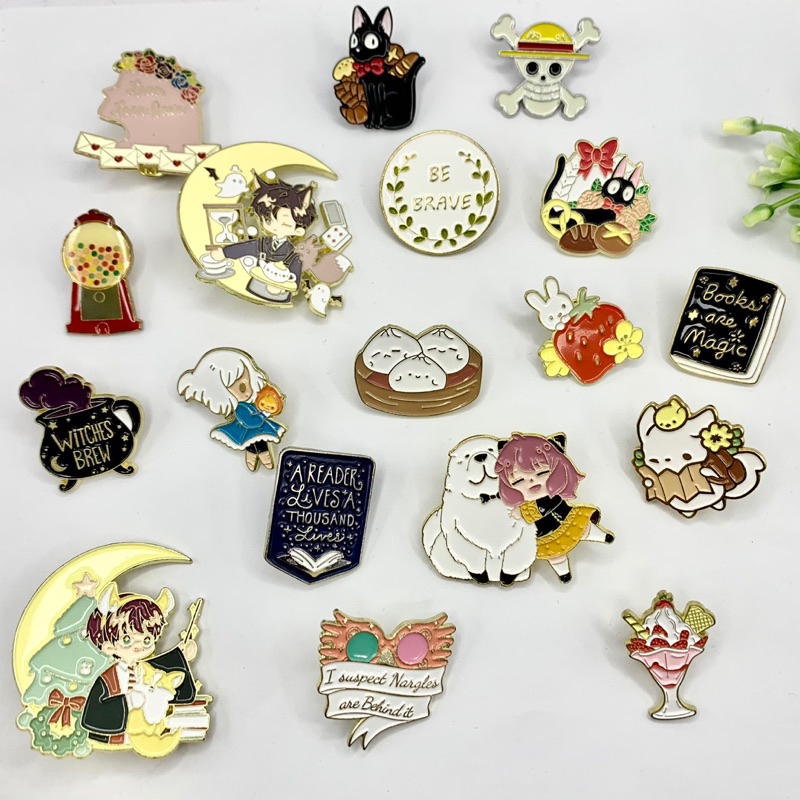 Various Cute Enamel Pins | Studio Ghibli | Spy x Family | One Piece | Book Merch | Harry Potter