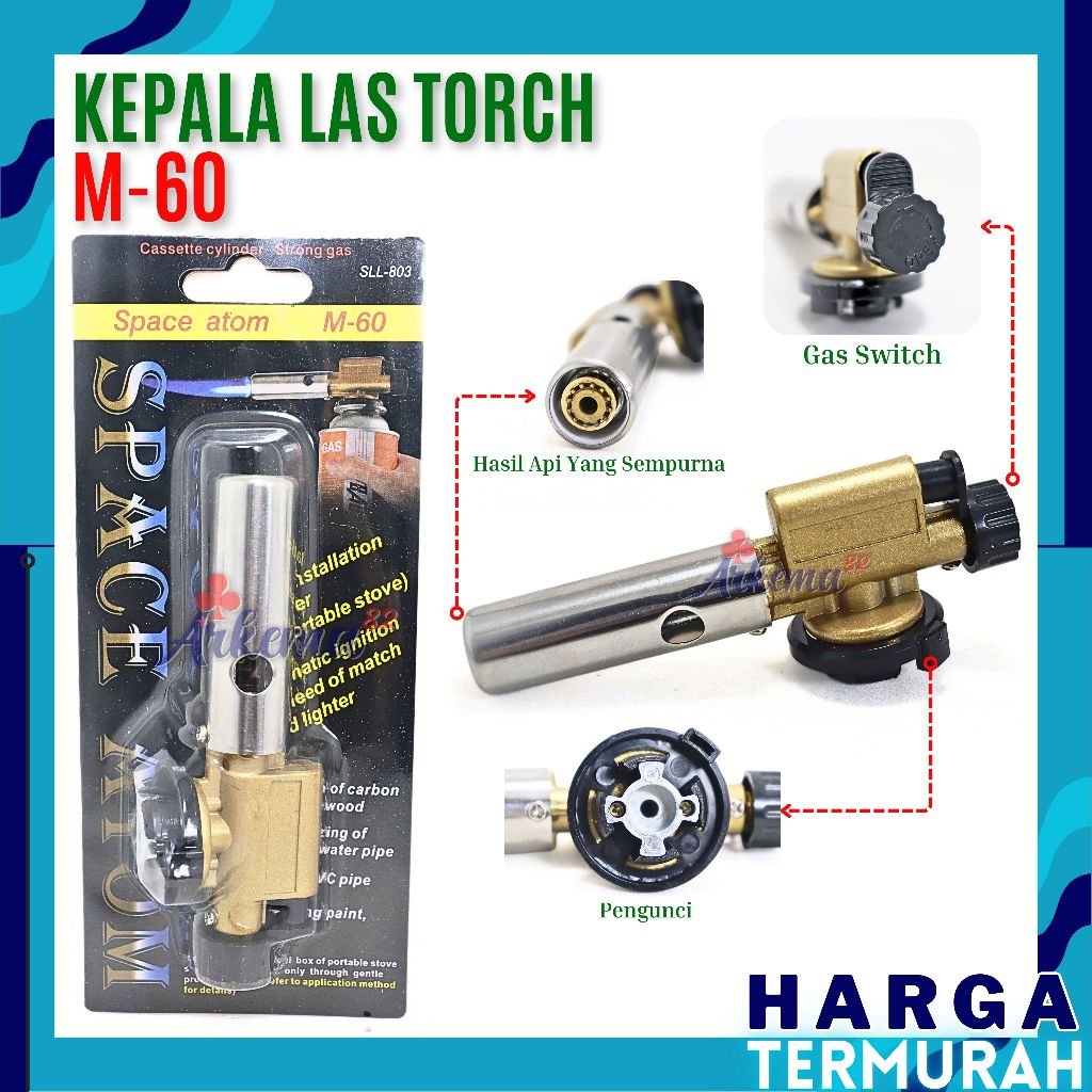 KEPALA LAS M-60  | GAS TORCH | ALAT LAS TEMBAGA | KEPALA LAS PORTABEL | KEPALA LAS GAS KALENG