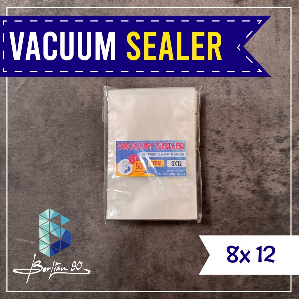 PLASTIK VACUM SEALER 8 x 12 cm / Plastik Vakum Sealer / Plastik Vacuum Makanan  Isi 50 Lembar