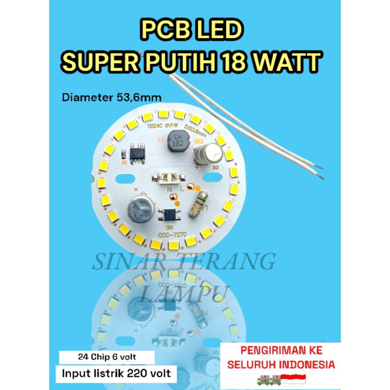 PCB LED 18 WATT SUPER PUTIH