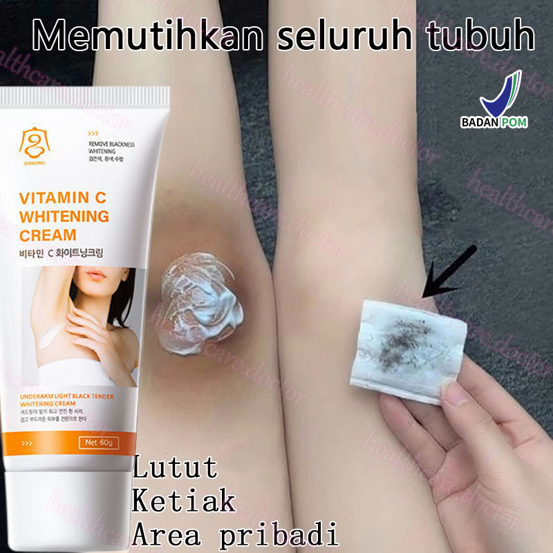 Krim Pemutih Ketiak Vitamin C 60g Pemutih leher dan pundak Krim pemutih Vitamin C Pemutih selangkang