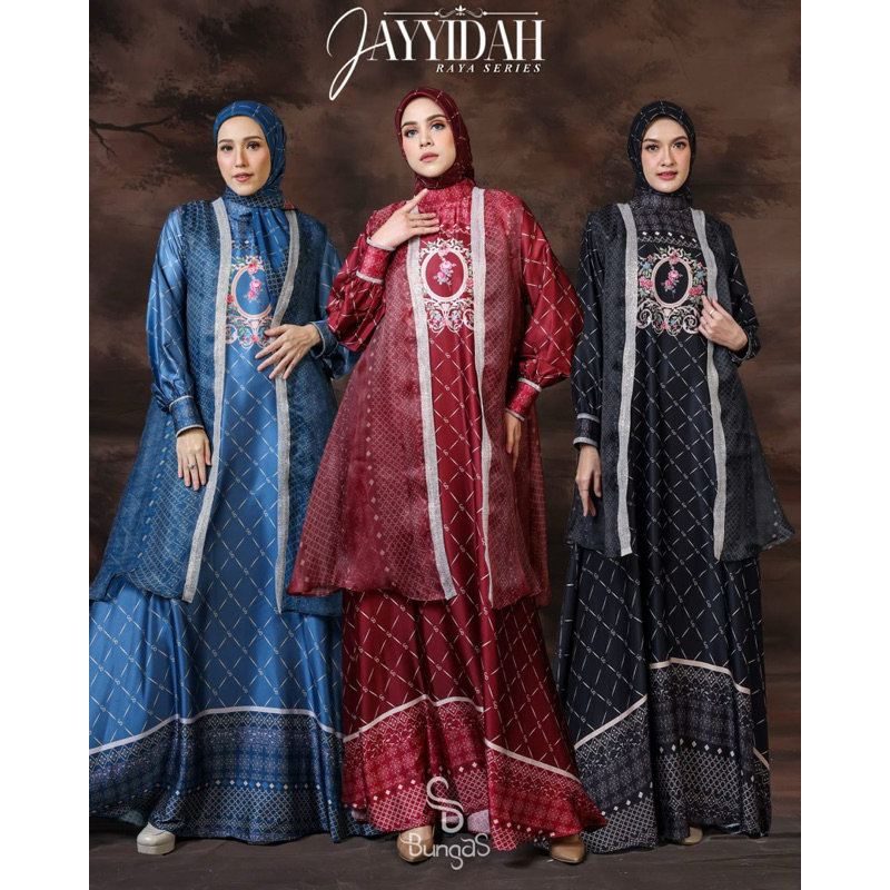 JAYYIDAH SET VOAL / Gamis Premium Armani Silk Printing