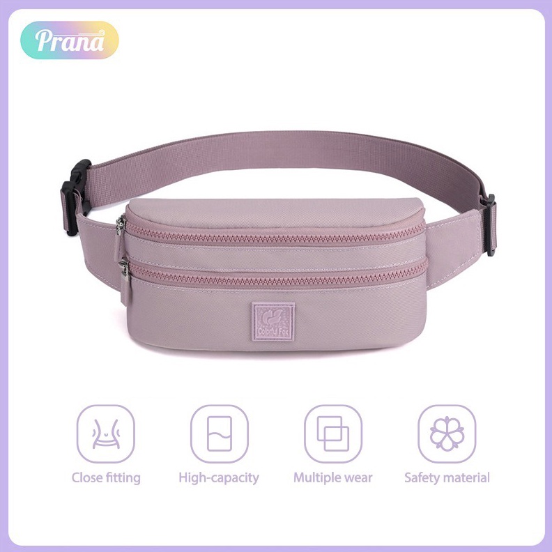 KODE S23B PRANA Tas Colorful Fox Pinggang Wanita Bahan Nilon Waterproof Ringan Dan Modis PNFAA555