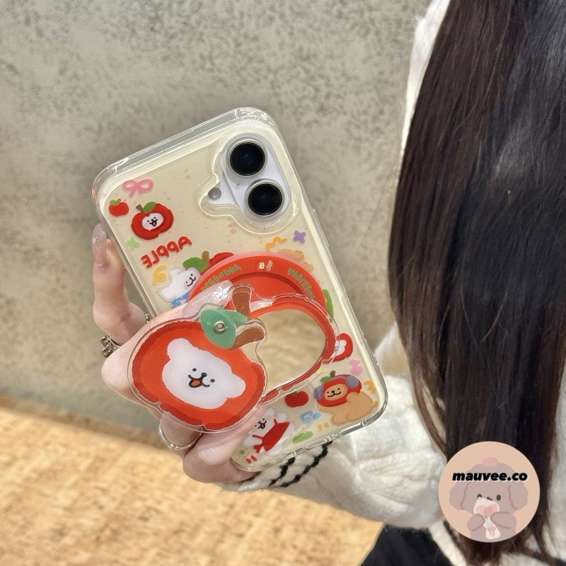 [READY] IPHONE CASE APPLE BEAR MIRROR POPSOCKET MAGSAFE CASE IPHONE 16 PRO MAX