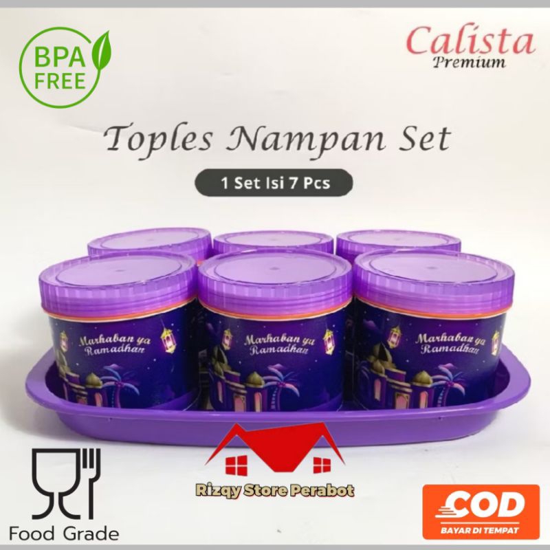 Calista Tonam Toples Kue Set 7 in 1(1000 ml) Toples Nampan Set Calista / Tonam Isi 7in1/ Toples Cali