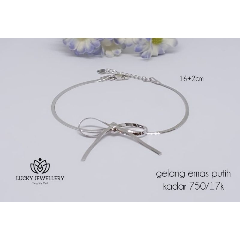 gelang pita emas putih kadar 750/17k 3.26gr