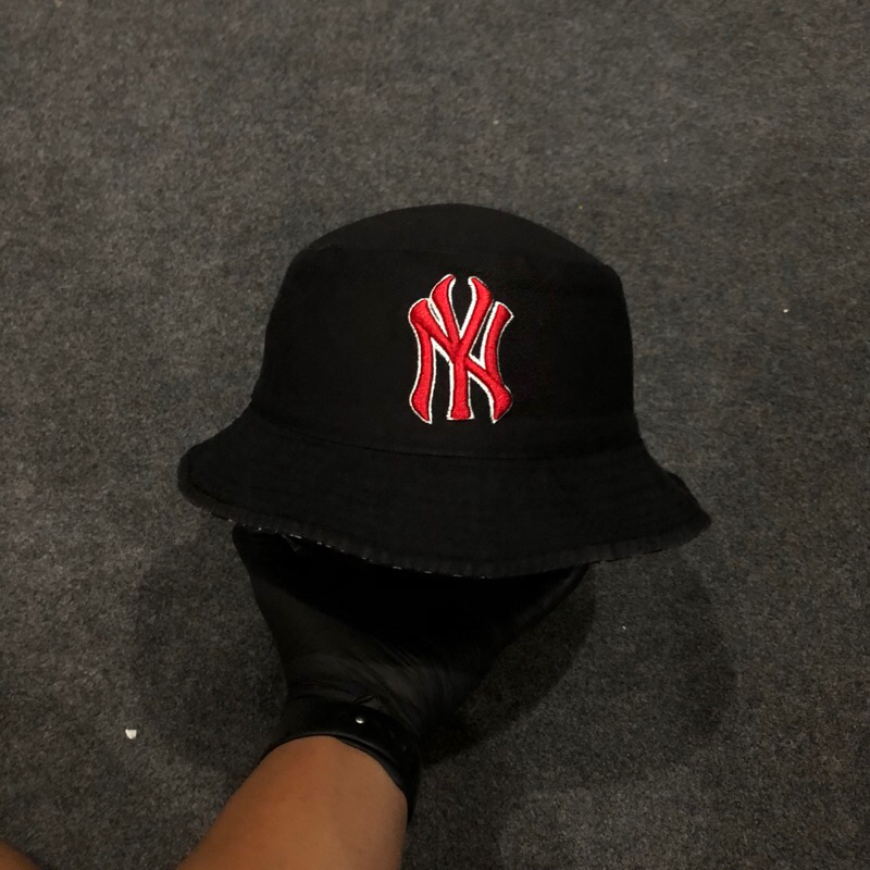 topi bucket hat Mlb NY bolak balik second original