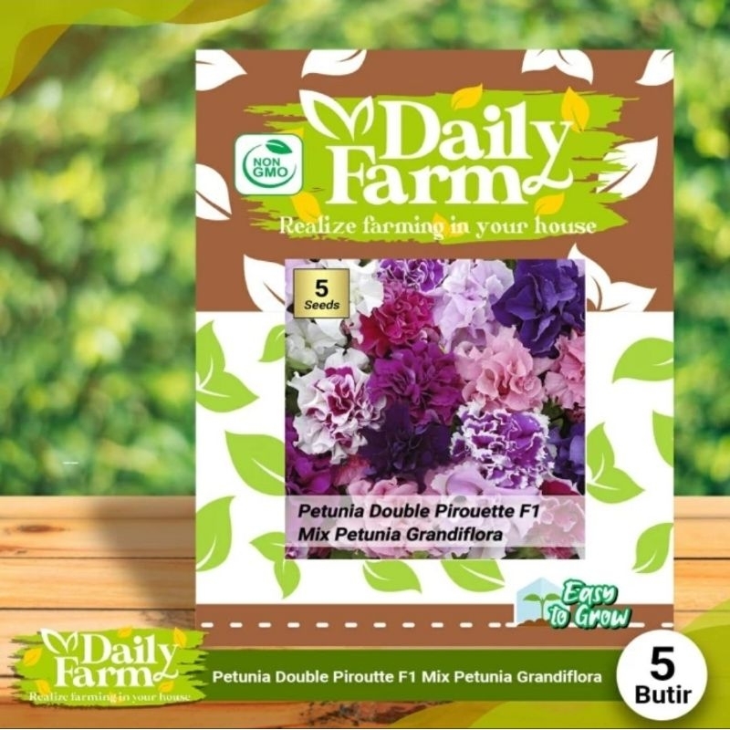 Premium Benih Bunga Petunia Double Pirouette Mix F1 / Petunia Grandiflora Mix / Daily Farm