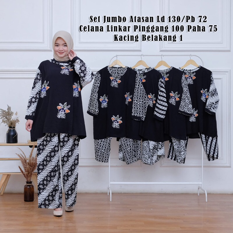 SETELAN BATIK JUMBO | ONE SET PIYAMA | SETELAN BATIK CAP RAYON PREMIUM | ONE SET BATIK PEKALONGAN CE