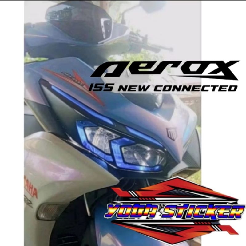 cutting sticker lampu depan mata dan alis aerox new 155 connected