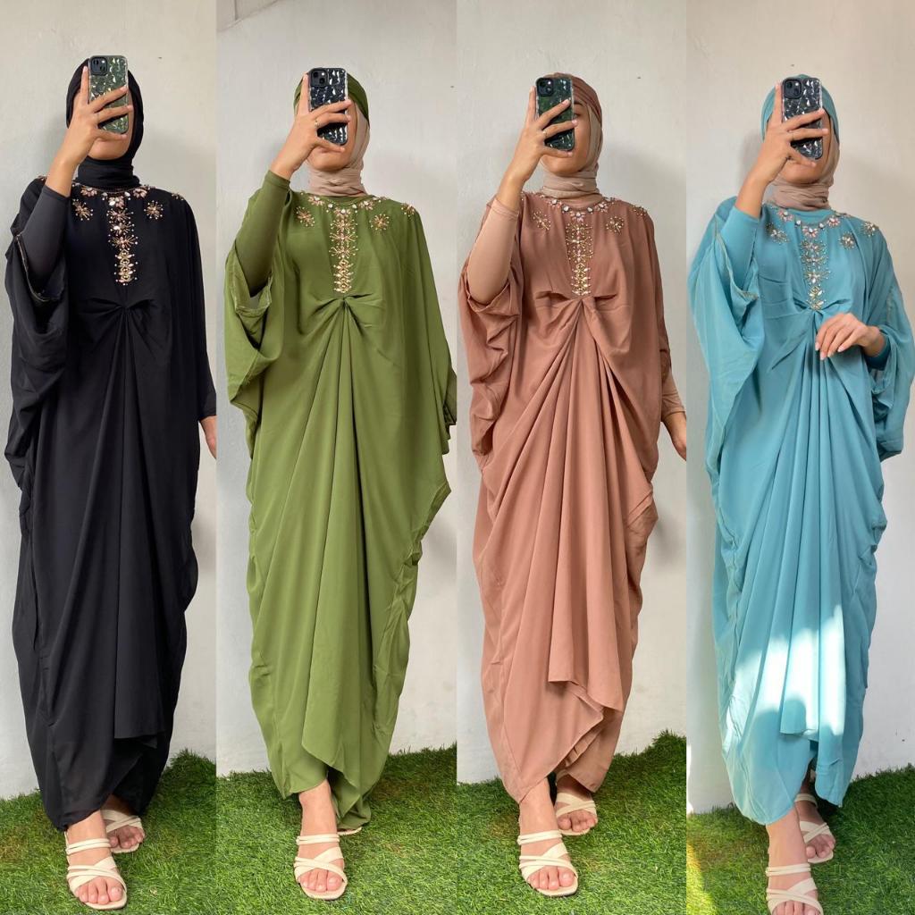 [COD] KAFTAN ALMEERA FREE INNER & TURBAN | DISKON KAFTAN PESTA MEWAH | KAPTAN CANTIK LEBARAN