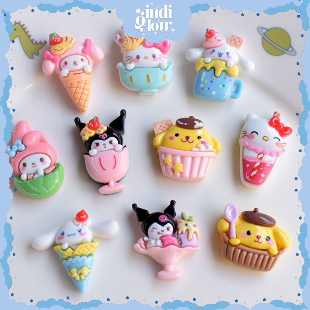 

IG Stiker Timbul 3D DIY Ice Cream Sanrio Lucu Untuk Case HP Botol Souvenir Hadiah Aksesoris Cute