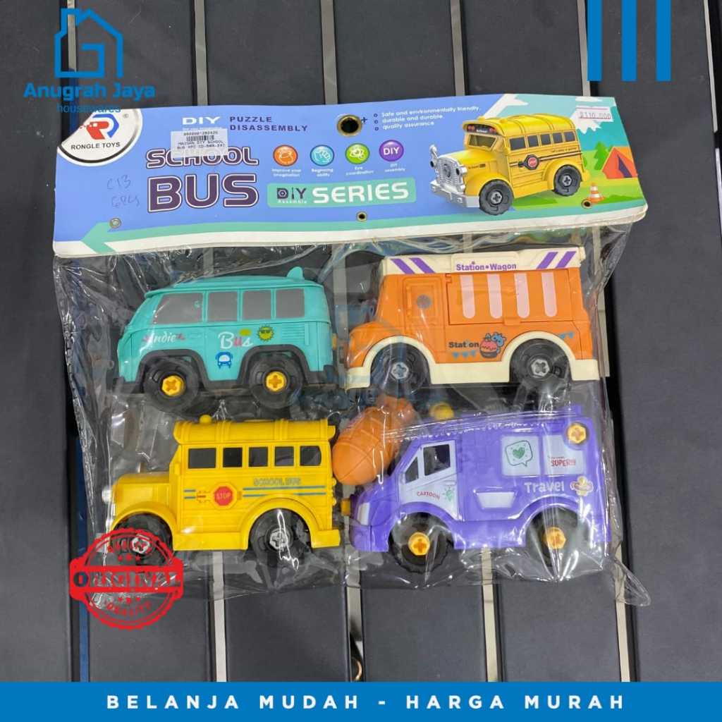 Mainan DIY School Bus 4Pcs CD-589-24D