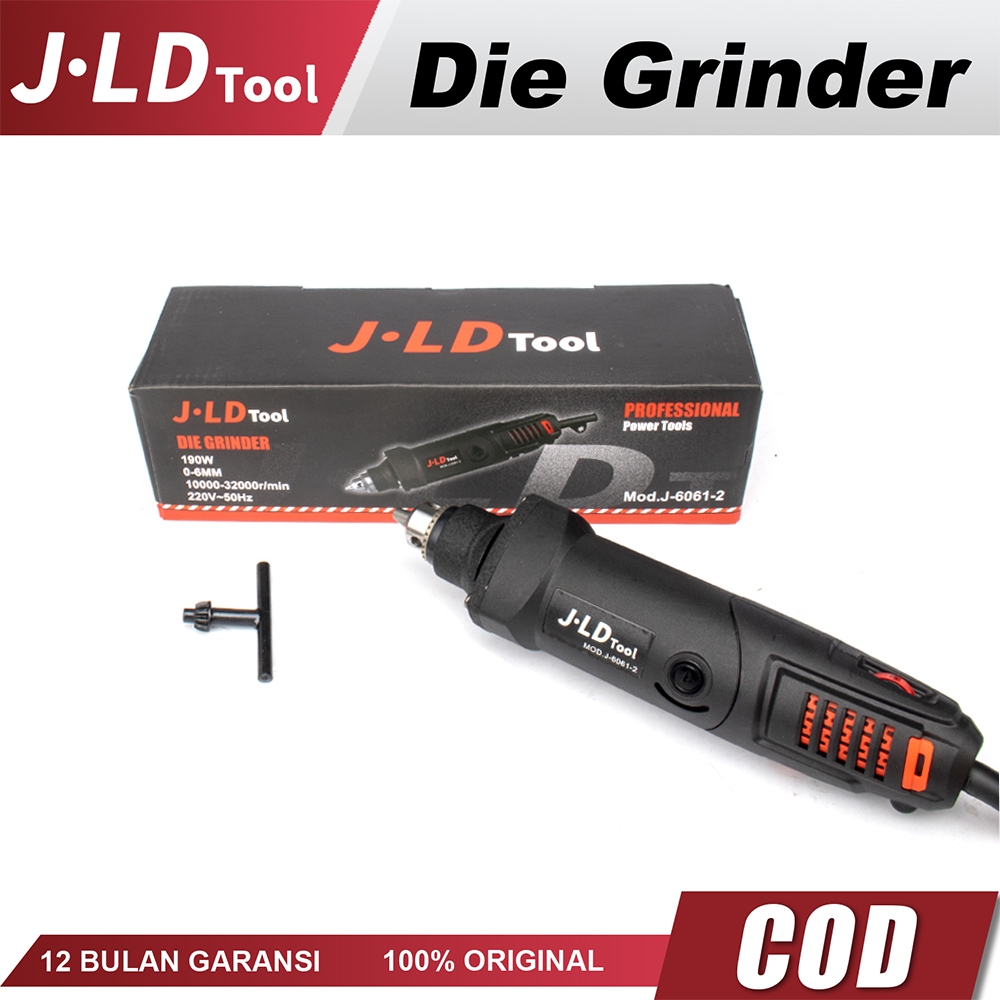 QH JLD Electric Mini Die Drill Grinder Carver Set Mesin Bor Tuner Listrik Chuck 6MM Power Rotary