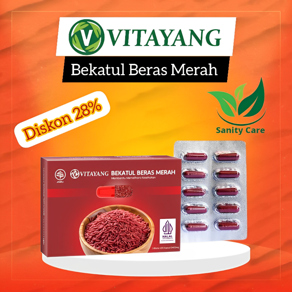 

Vitayang Bekatul Beras Merah Penurun Kolesterol Obat Herbal Suplemen Mengatasi Darah Tinggi Original