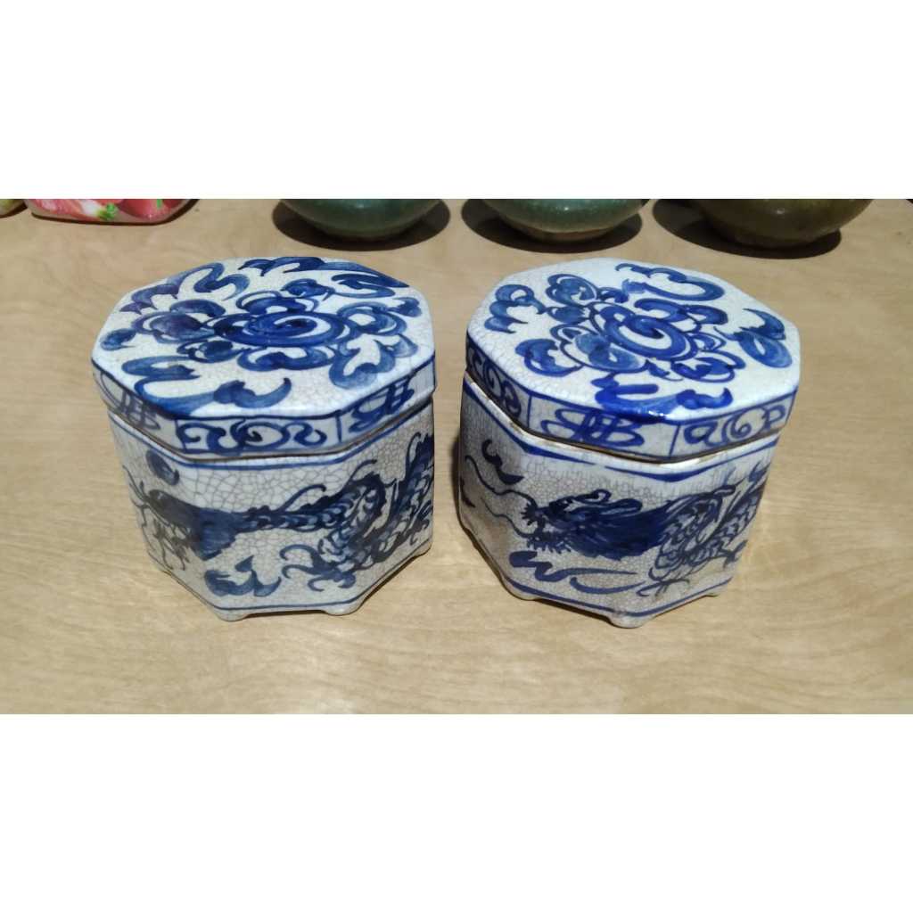 Cepu Naga Keramik Dinasti Sepasang Kuno Jadul Antik