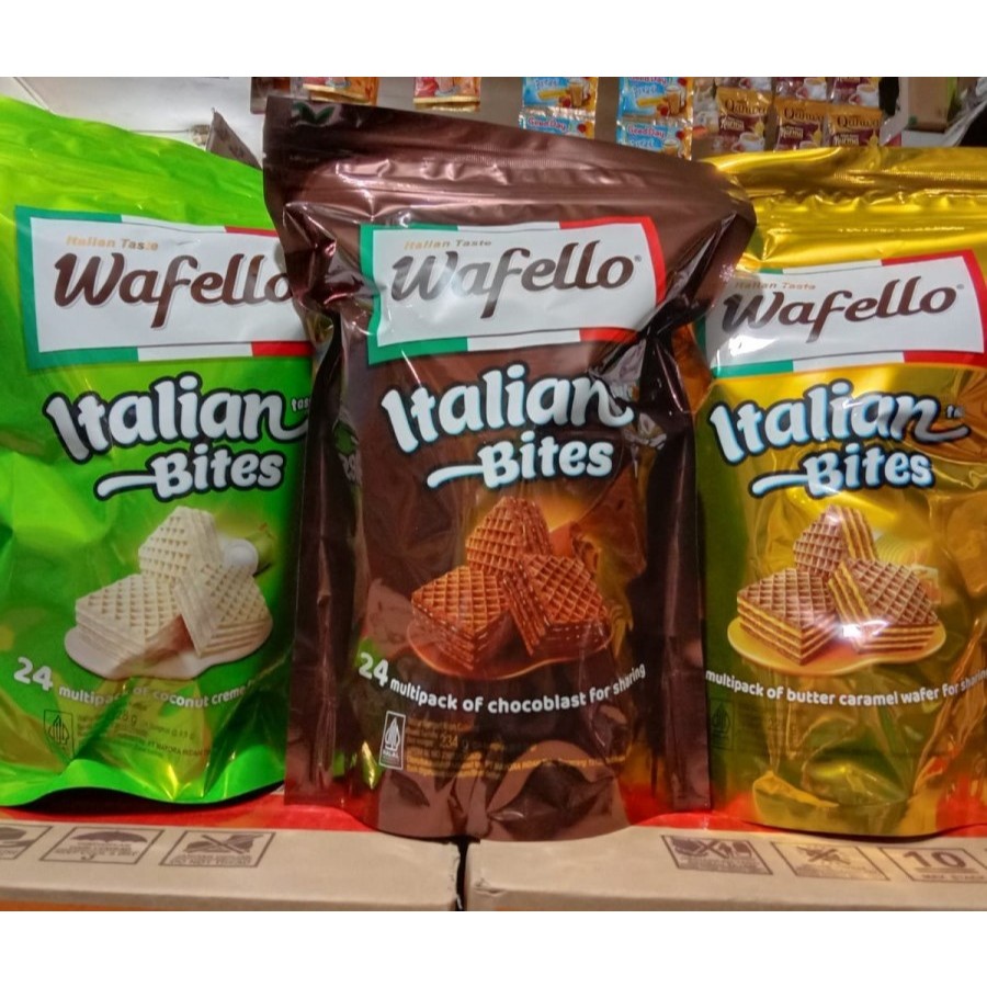 

Wafer Wafello Choco Blast isi 24 pack / Wafer Wafello pouch / Wafello