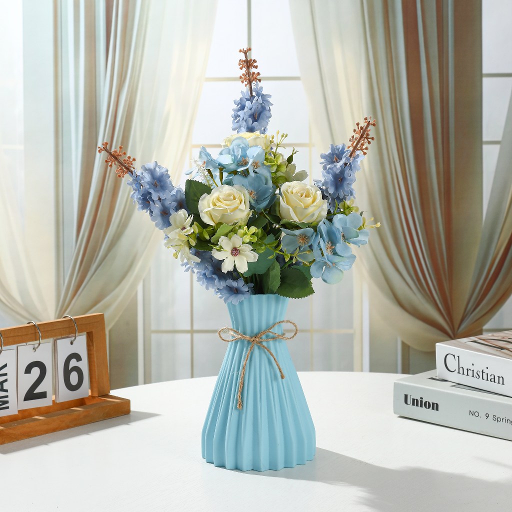 Set Vas Bunga Plastic Aesthetic Bunga Hias Plastik Bunga Hias Plastik bunga hiasan ruang tamu