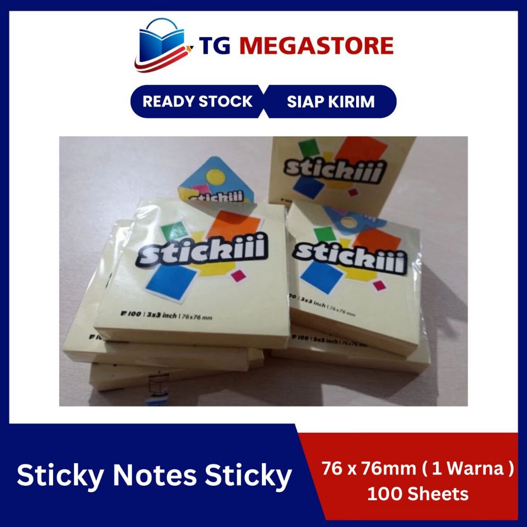 

Sticky Notes Sticky 76 x 76mm ( 1 Warna ) 100 Sheets
