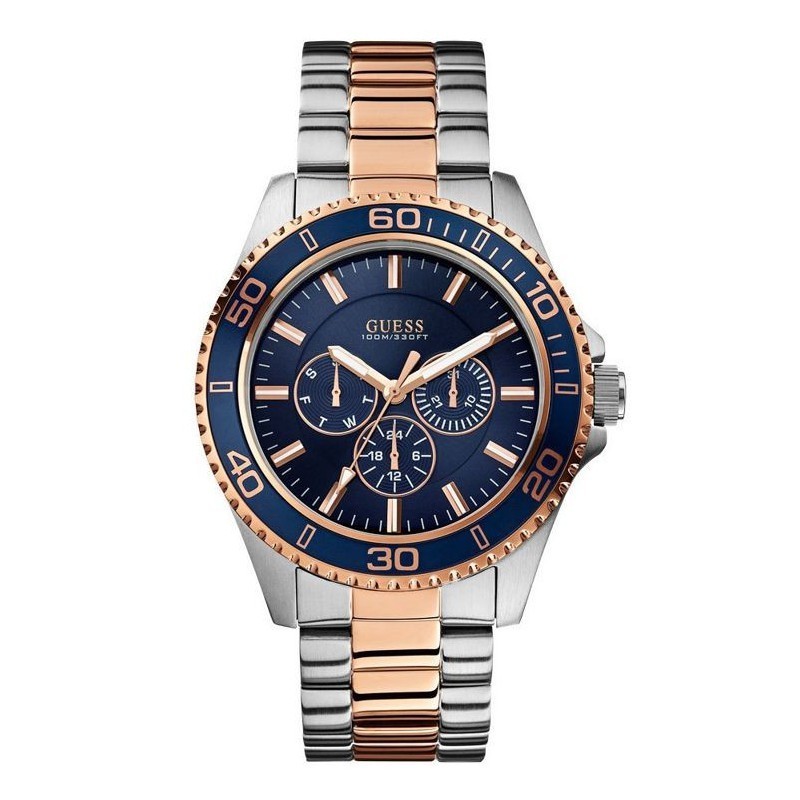 Jam Tangan Pria Guess W0172G3 Silver Rosegold