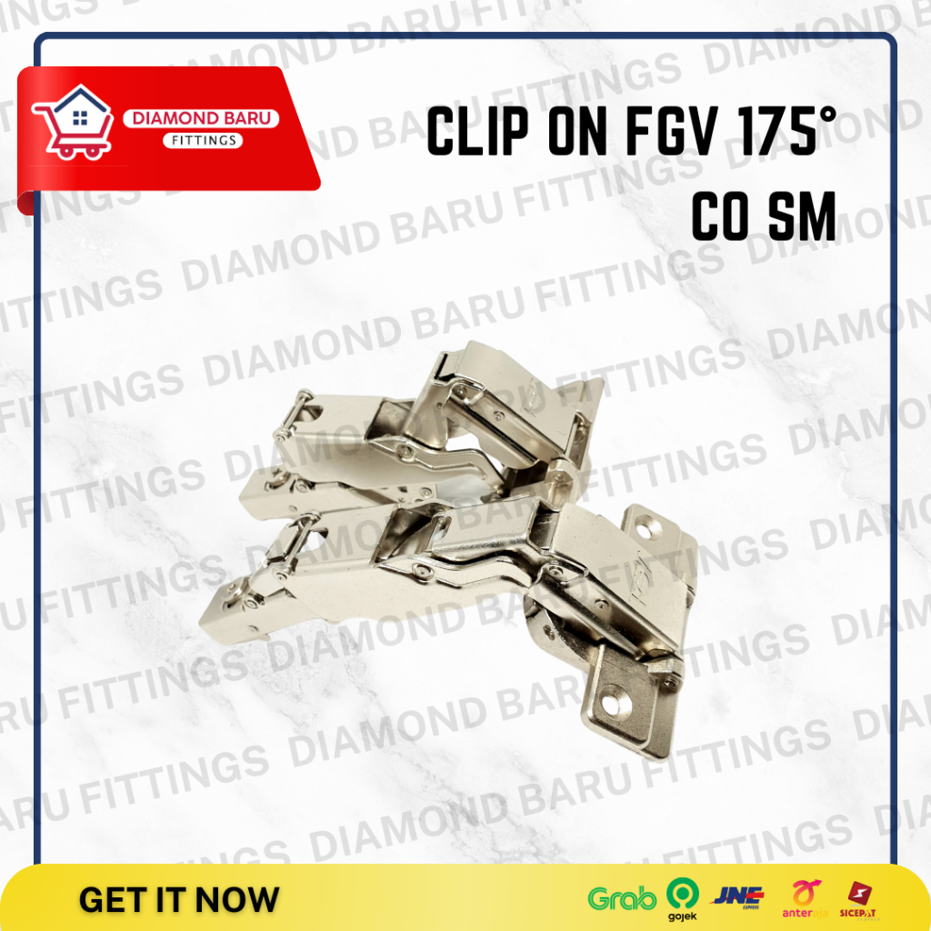 Engsel Clip On FGV 175° CO SM / Engsel Sendok Slow Motion Sudut Lebar / Mini Cup 26mm / Set Sepasang